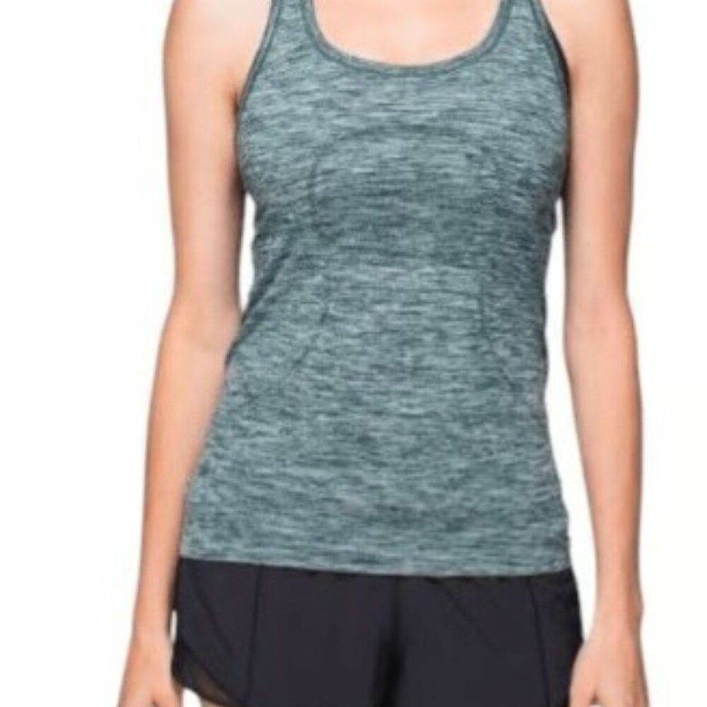 Lululemon Swiftly Tech Racerback – Heathered Teal Space Dye – Size 8 💙✨